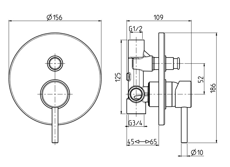 Смеситель для душа M&Z Ditirambo DRB02820