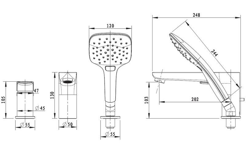 Смеситель для ванны Bravat Iguassu F5173218CP-1-RUS