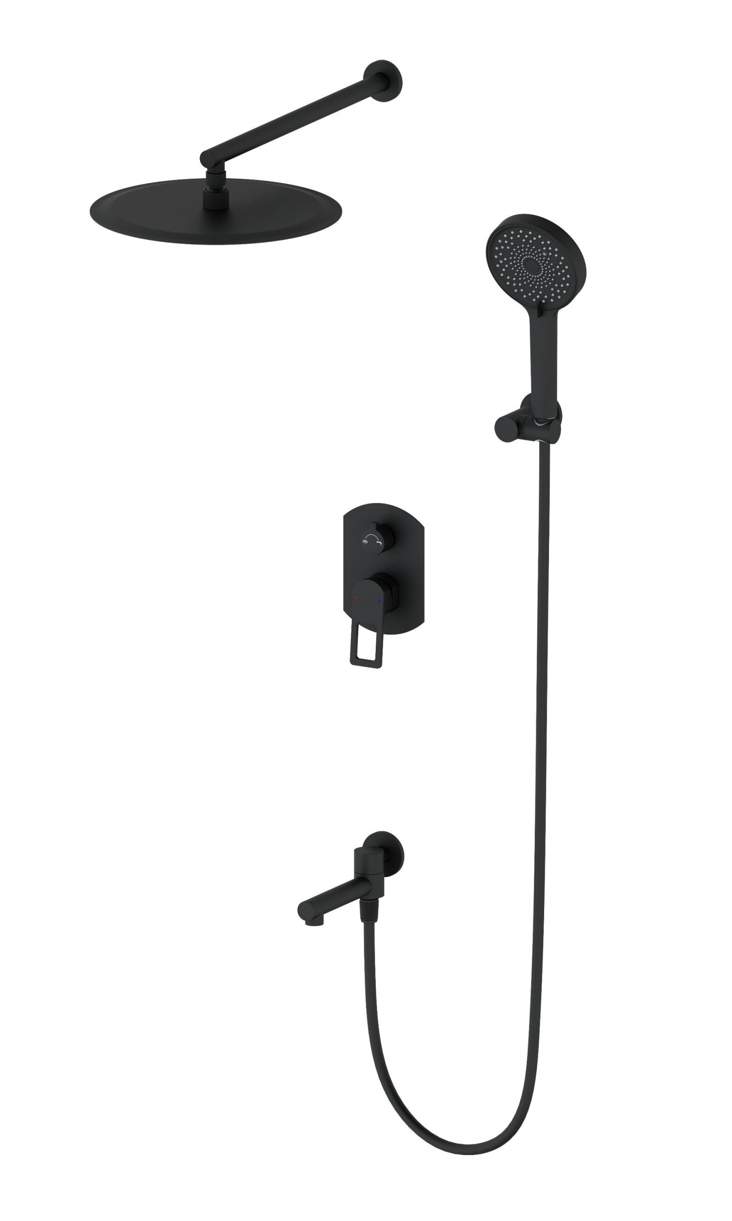 Душевой набор Wonzon&Woghand Frame WW-88939010-MB черный матовый