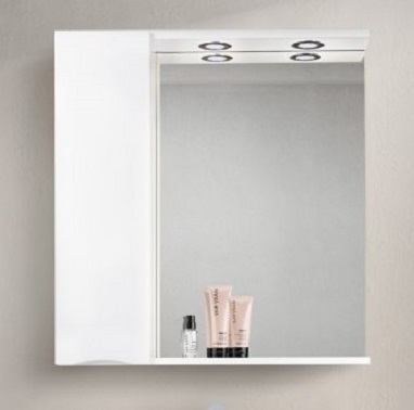 Зеркальный шкаф BelBagno MARINO-SPC-800/750-1A-BL-P-L 80 см, левосторонний, Bianco Lucido