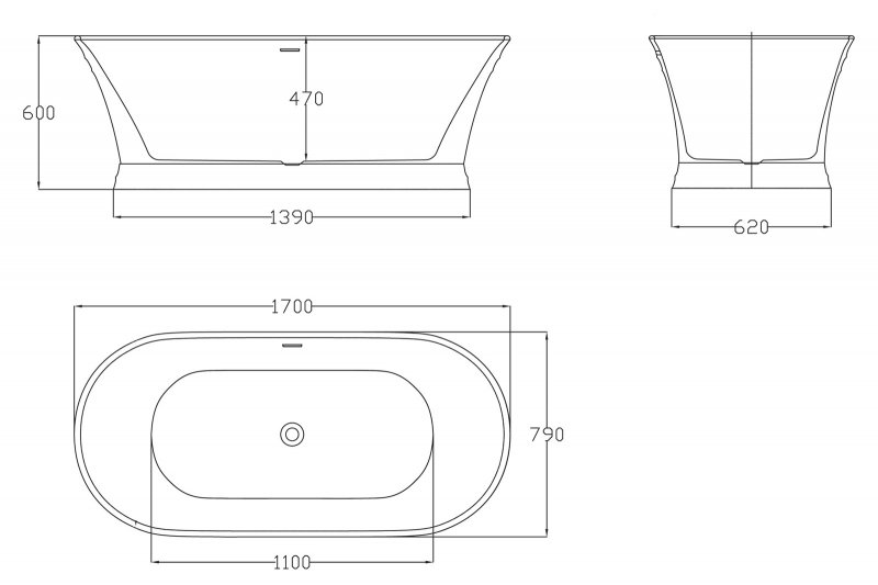 Акриловая ванна BelBagno BB402 170x79 белый