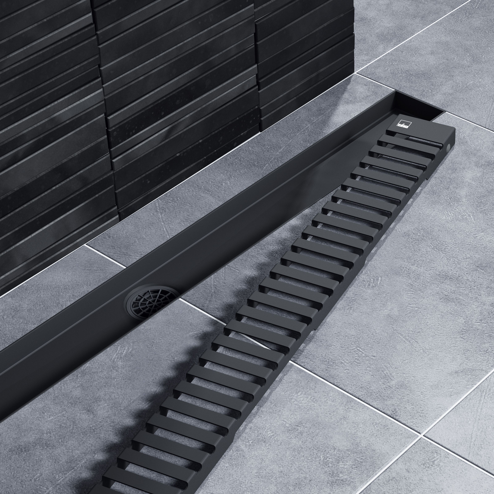 Трап для душа Timo Drain System 800 DS230108/03 80 см, вставка Lines, черный