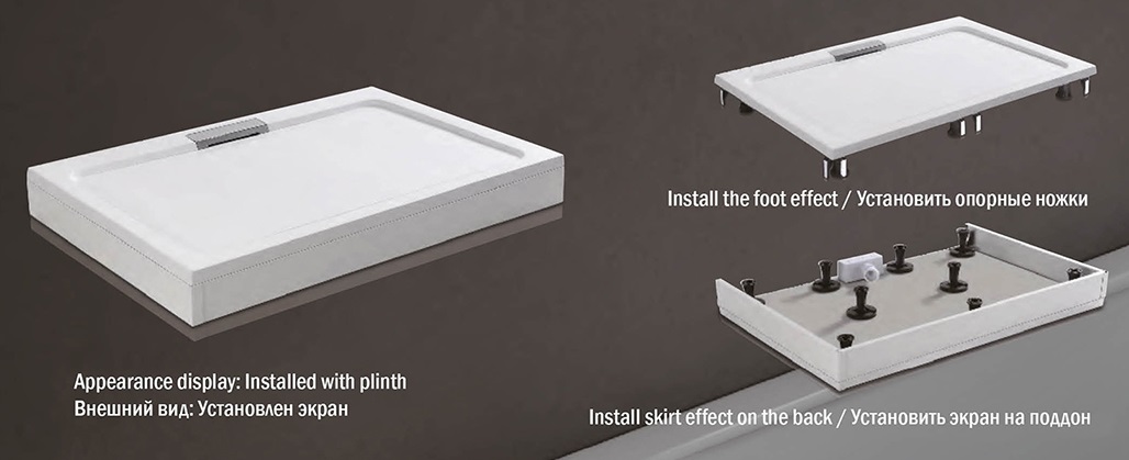 Поддон для душа WeltWasser TRS STONE-WT 100x70 белый