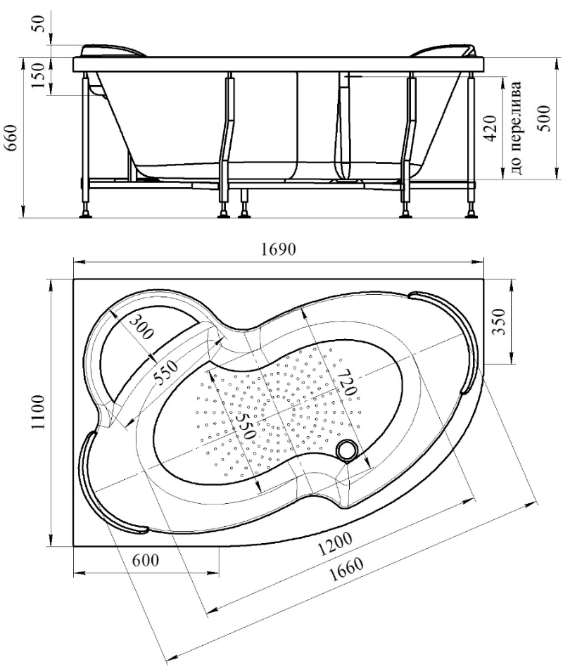 Фронтальная панель Ваннеса Ирма 169x66 L