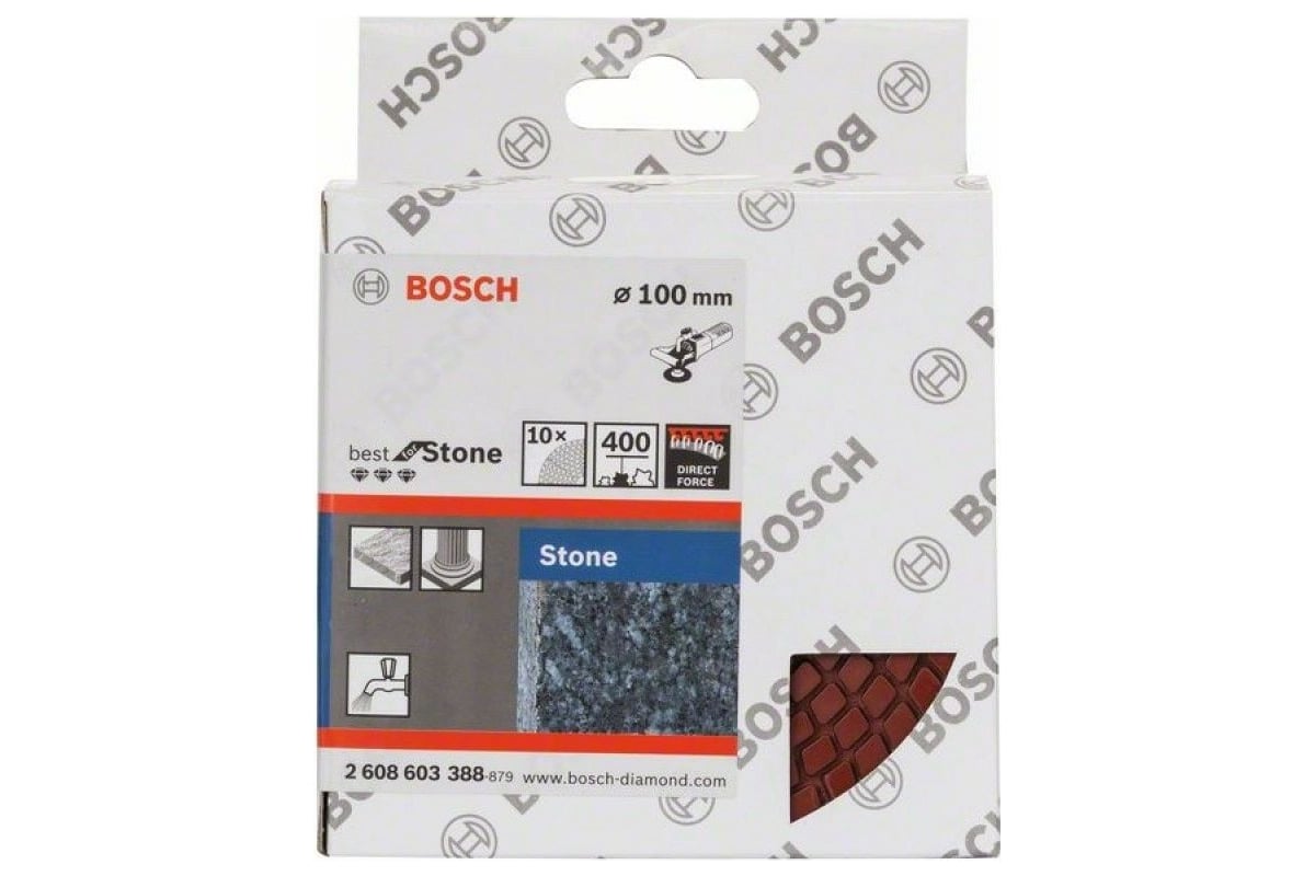 Полировочный диск 100 мм, Р400, 10 шт Bosch 2608603388