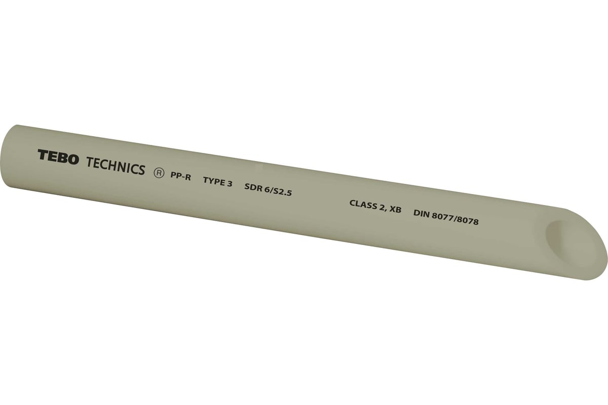 Труба TEBO PPR 40x6,7мм SDR6 4м серый 031010205