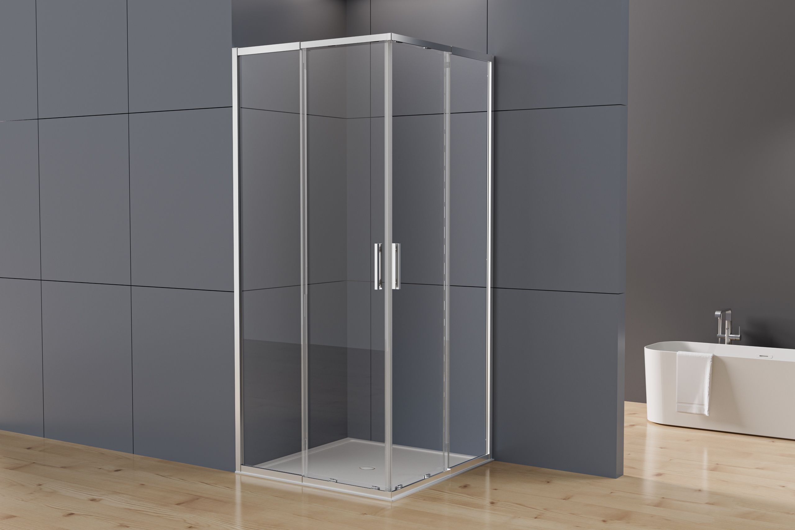 Душевой уголок Vincea Rapid VSS-3RN8080E10CL (70-80)x(70-80) хром, прозрачное