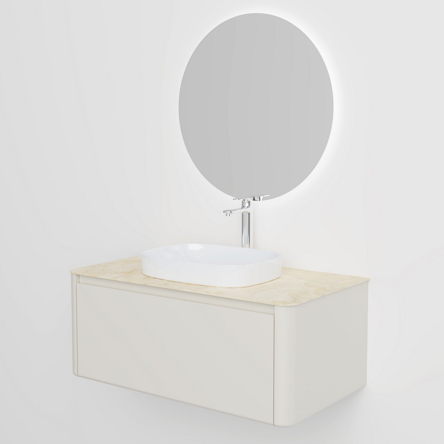 Мебель для ванной Black&White Universe U916.1000 100 см, бежевый Мебель для ванной Black&White Universe U916.1000 100 см, бежевый