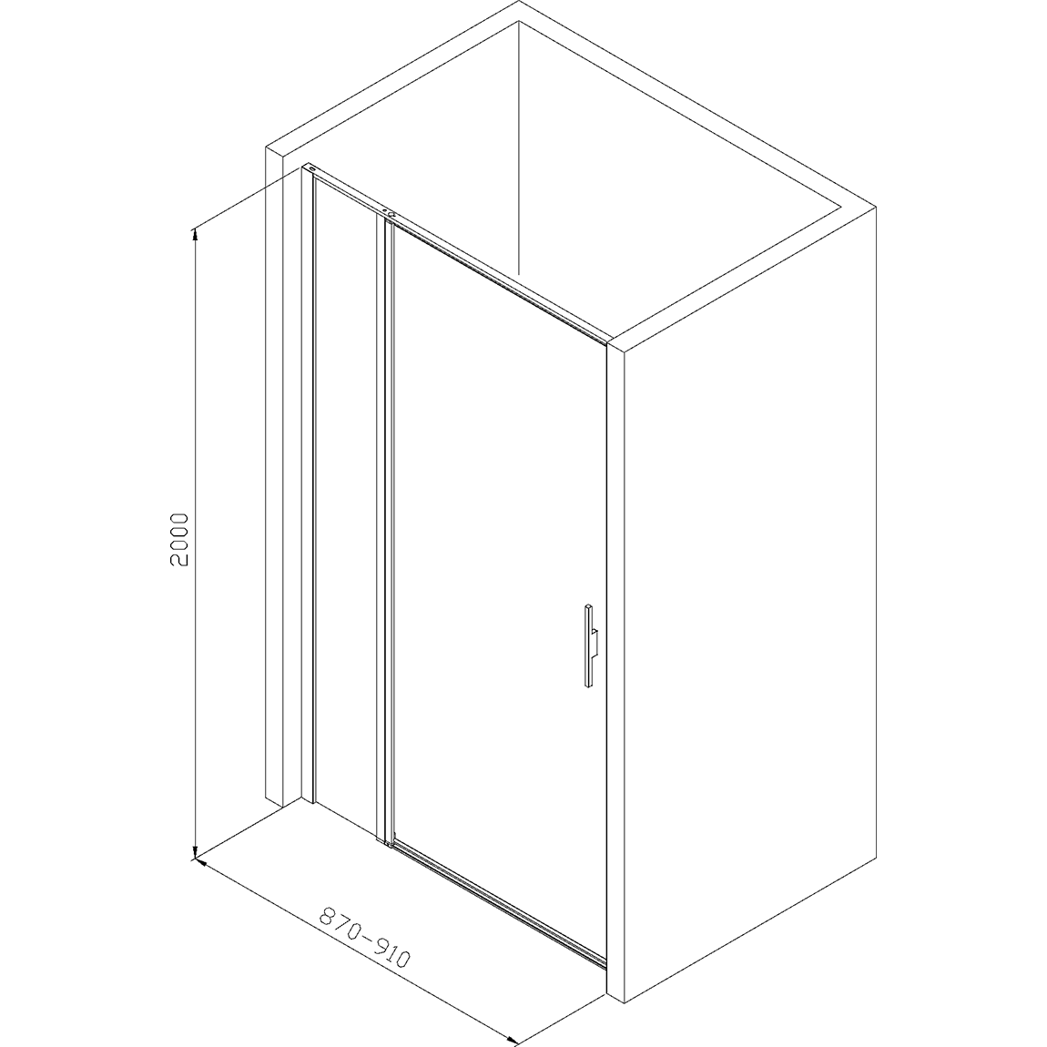 Душевая дверь Allen Bray Priority 90x200 3.31001.00   прозрачная, хром