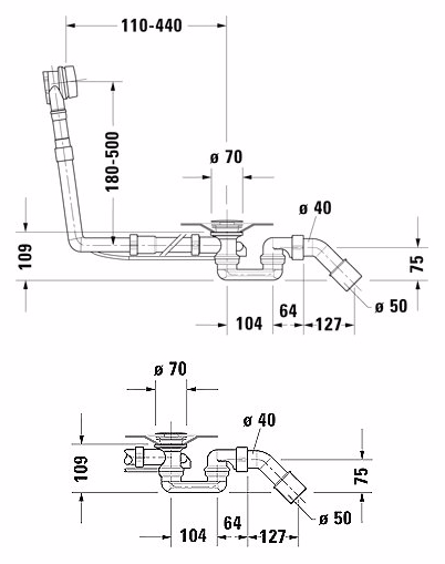 Слив-перелив Duravit 790293000001000 для центра