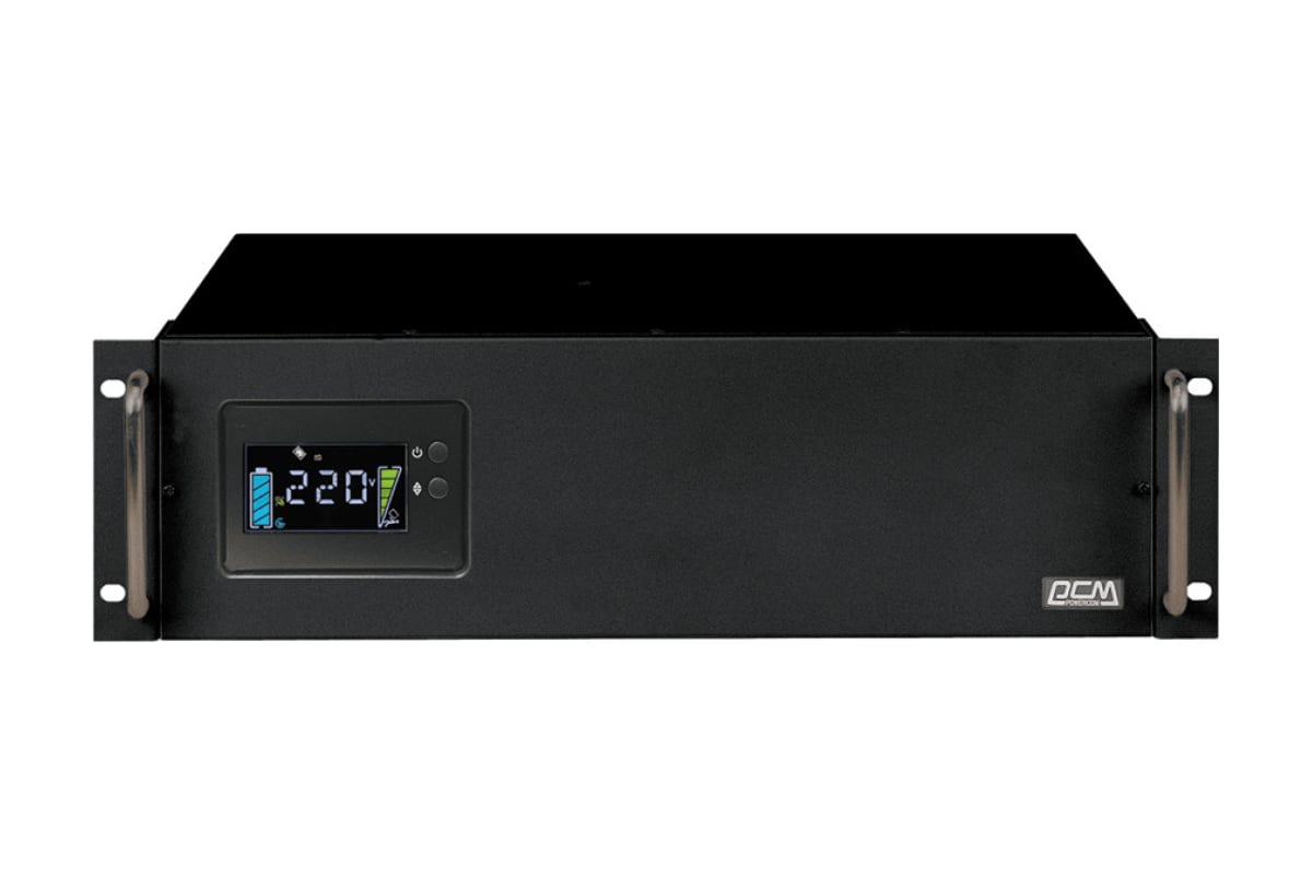 Источник бесперебойного питания Powercom King Pro RM, интерактивная, 3000 VA/2400 Вт, Rack, IEC, KIN-3000AP LCD