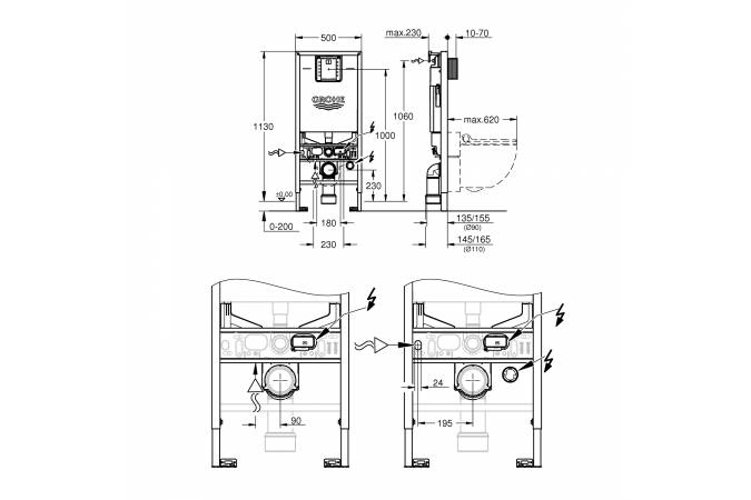 Инсталляция для унитаза Grohe Rapid SLX 3 в 1 39598000