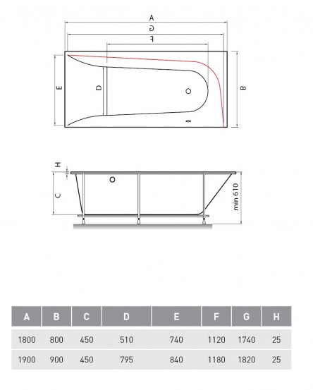 Акриловая ванна Vayer Boomerang 180x80 L/R
