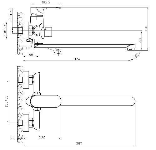 Смеситель универсальный Agger Gorgeous A0221100