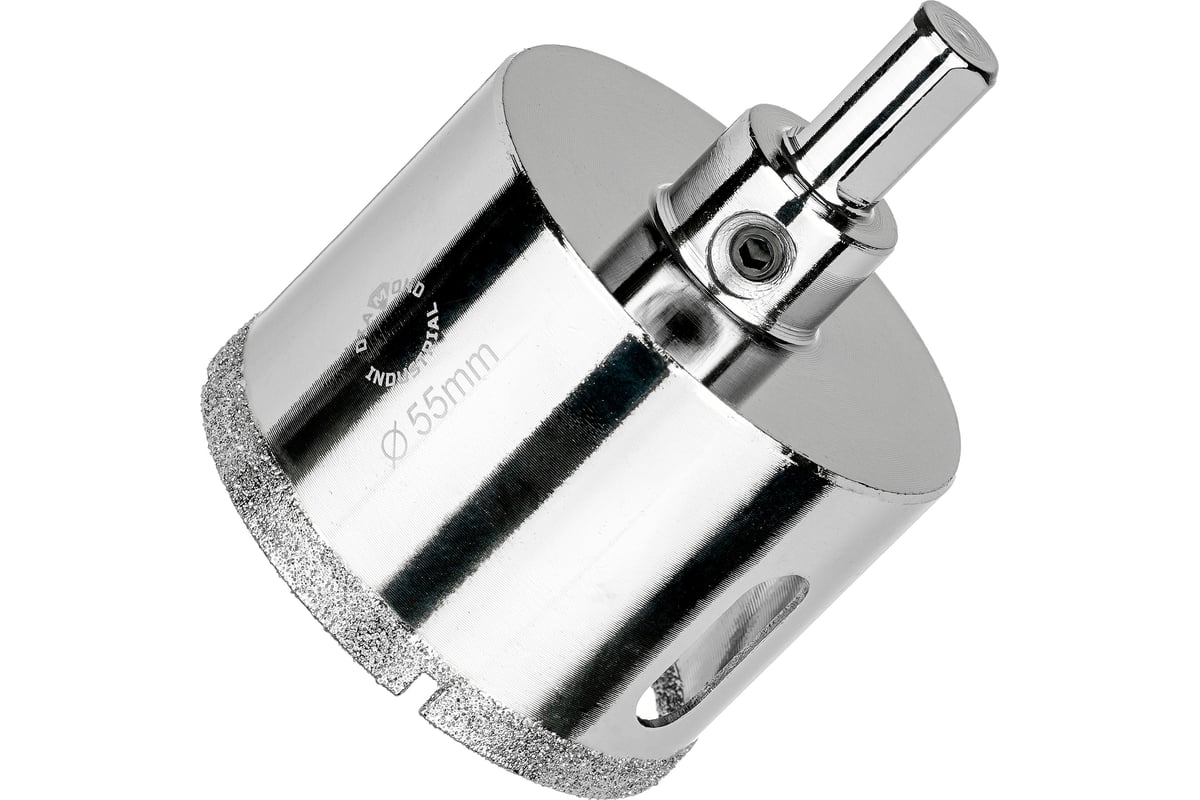 Коронка алмазная по керамограниту и керамике с центрирующим сверлом 55 мм Diamond Industrial DIDCSC055