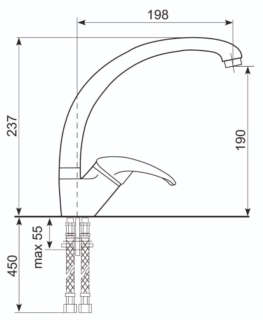 Смеситель для кухни Ulgran Quartz UQ-007-08 космос