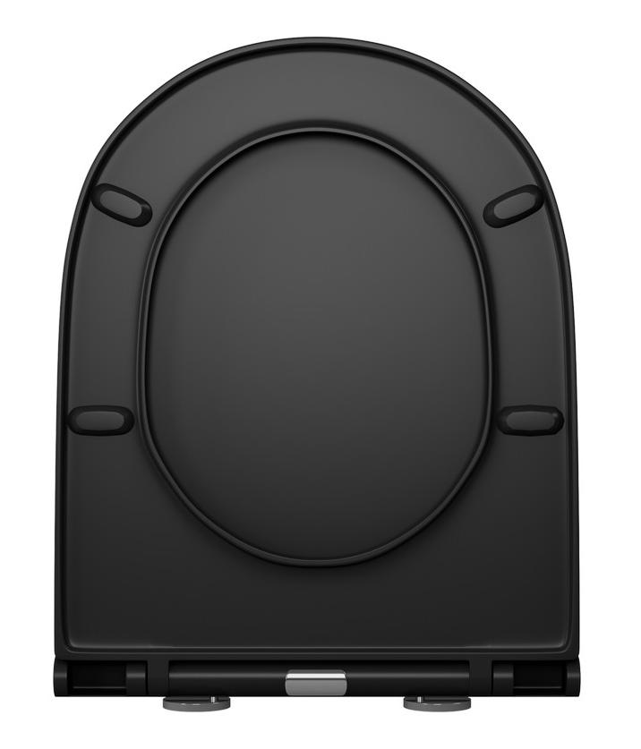 Подвесной унитаз D&K Matrix DT1396025 безободковый, с микролифтом, черный