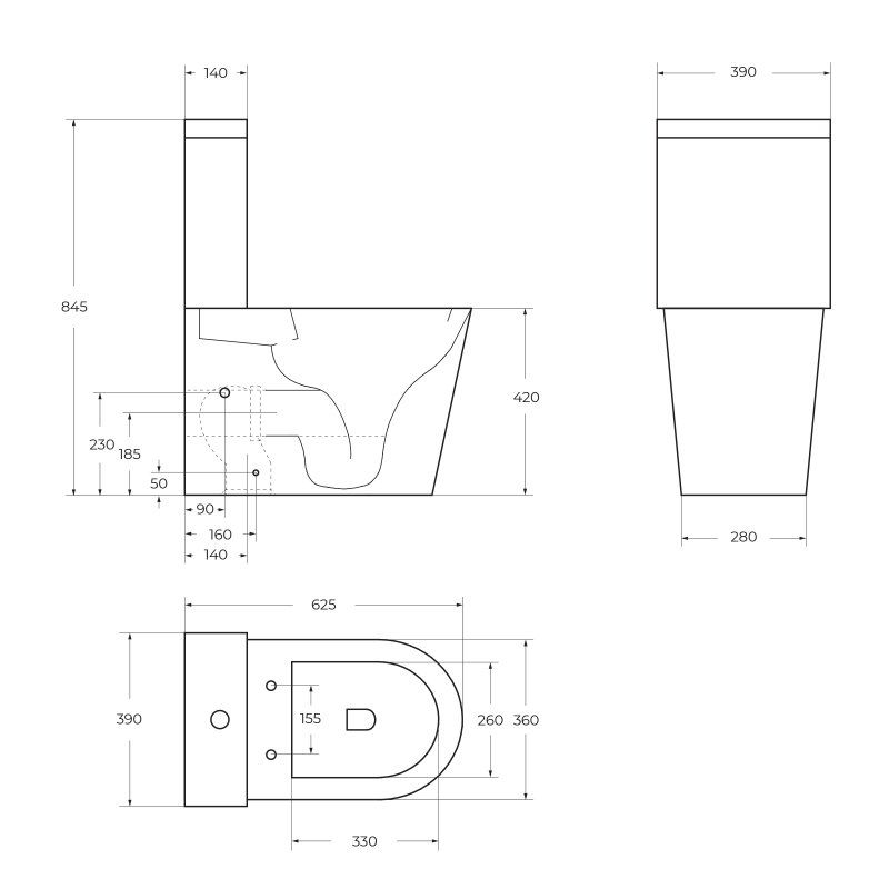 Чаша для унитаза BelBagno Flay-Tor BB2149CP-TOR/SC безободковая, со смывом Торнадо