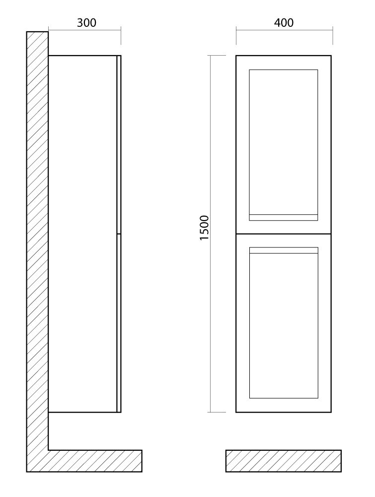 Шкаф пенал Art&Max Platino 40 см AM-Platino-1500-2A-SO-MM светло-зеленый матовый