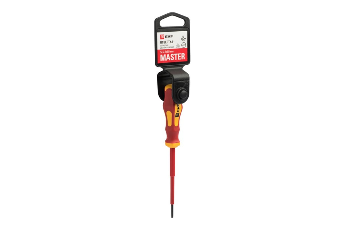 Отвертка EKF Master SL2.5x80 мм 1000В sl-2.5-80-mas-in