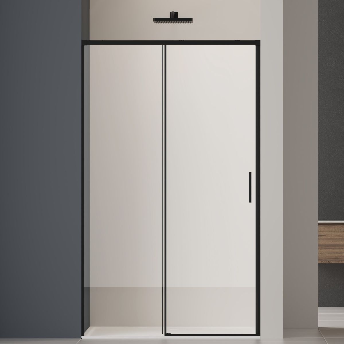 Душевая дверь Vincea Soft 2 VDS-3SO2110CLB 110x200 черный, прозрачная