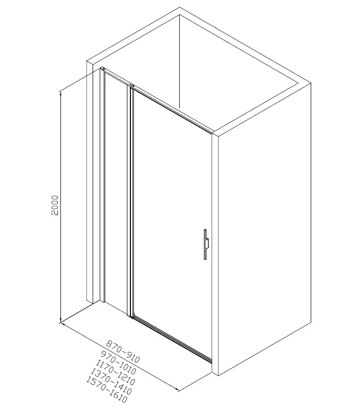 Душевая дверь Allen Brau Priority 160x200 3.31038.BA прозрачная, серебро браш