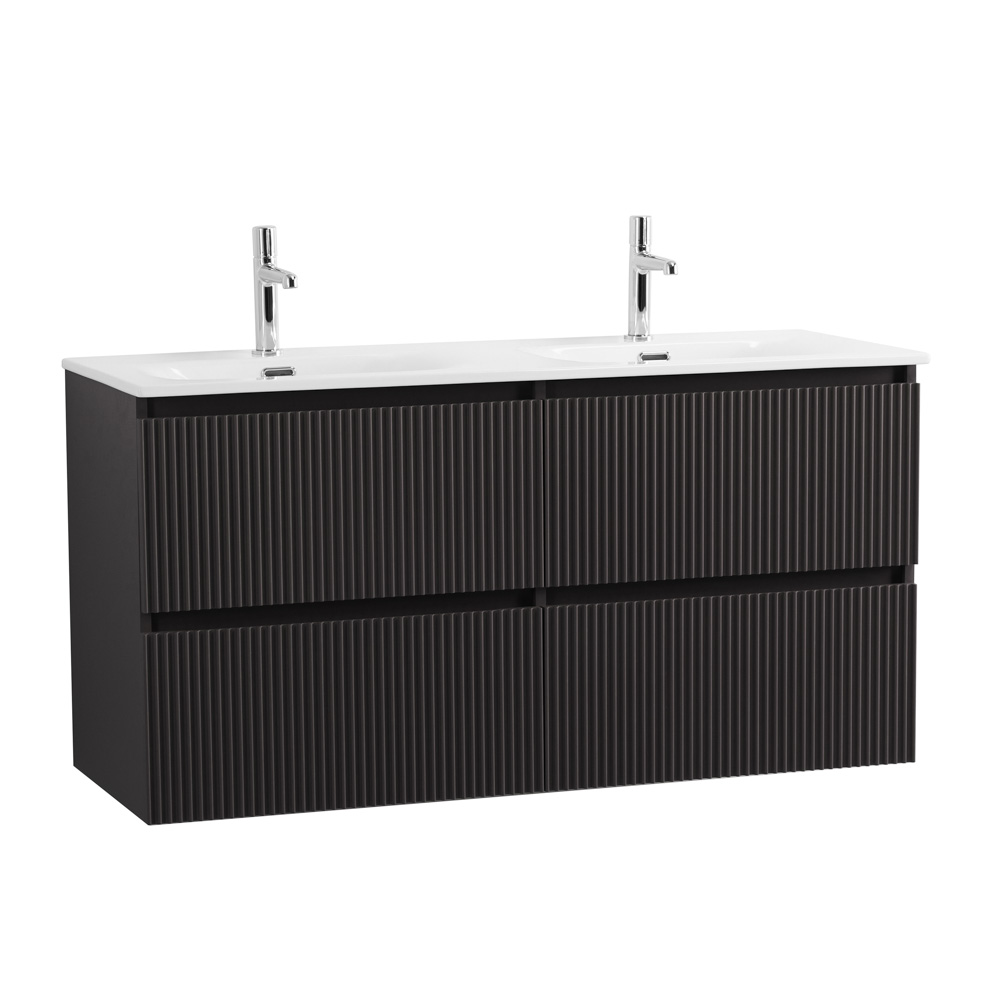 Тумба с раковиной BelBagno Uno 120 см, 4 ящика, Темно-серый матовый
