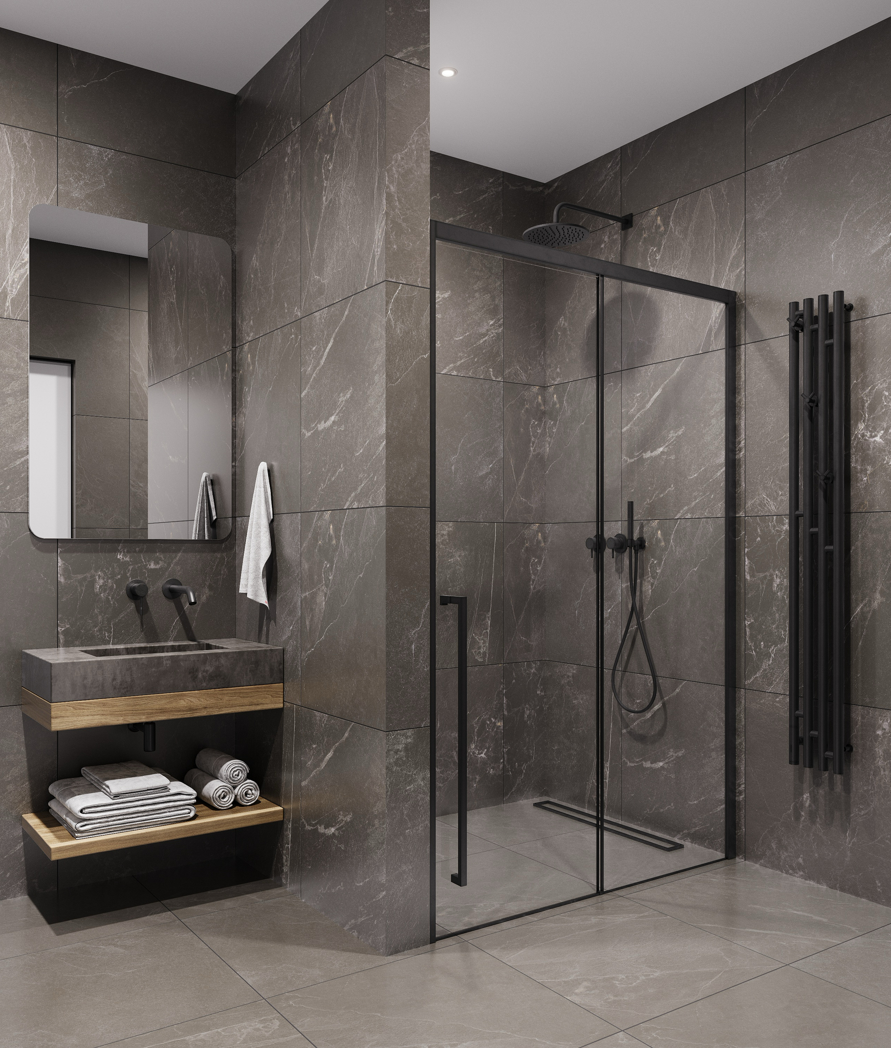 Душевая дверь Timo TDSS-120/03C-8L 120x200 прозрачное, черный