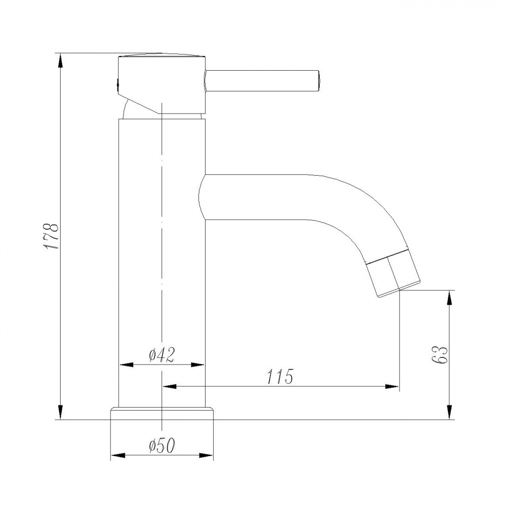 Смеситель для раковины Abber Wasser Kreis AF8110B матовый черный