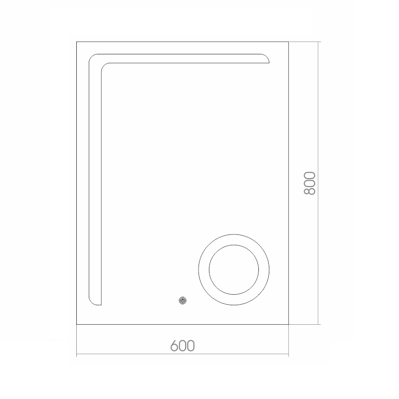 Зеркало Azario Клио 60x80 см с подсветкой, увел.зеркалом