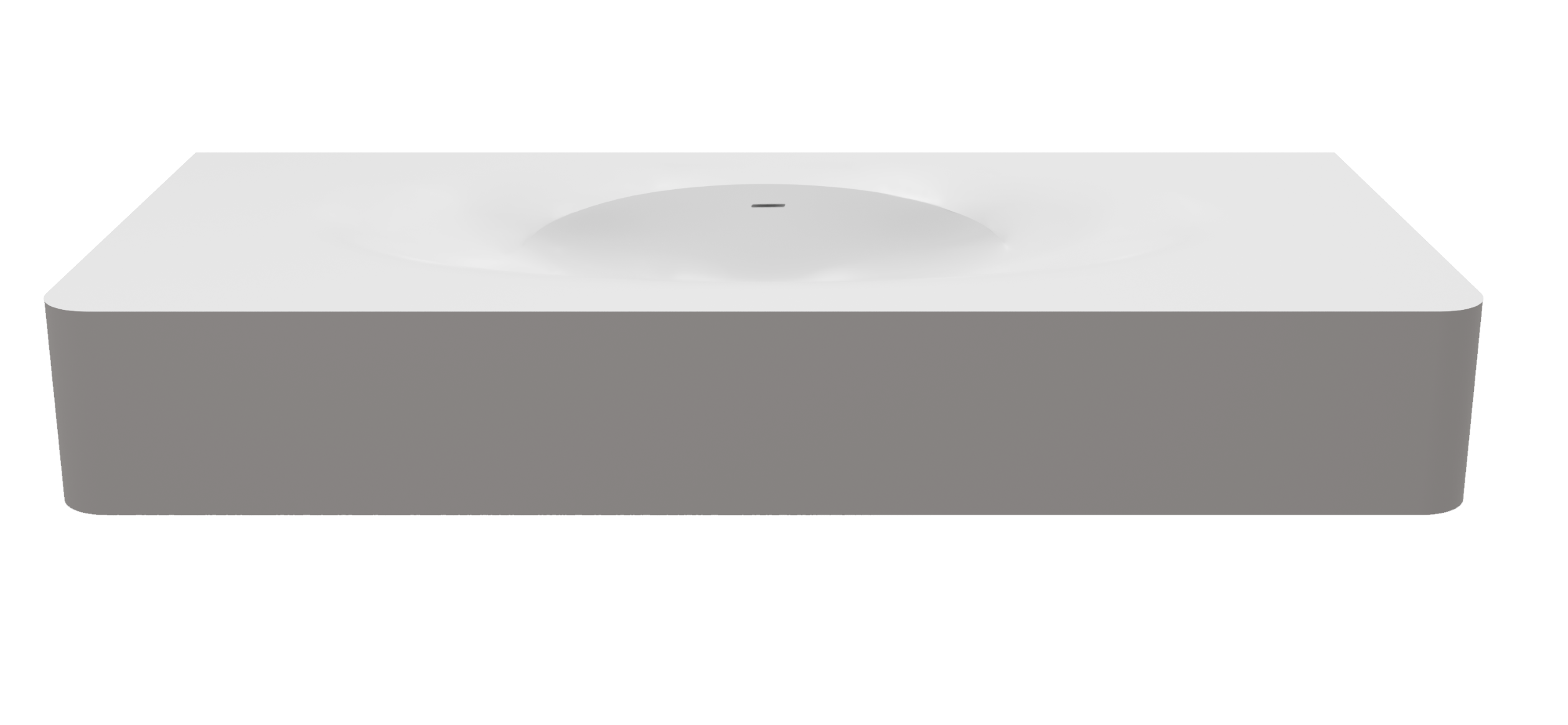Раковина Vincea Caprise VCB-4CA120MWLG 120 см, Corian, белый матовый/светло-серый матовый
