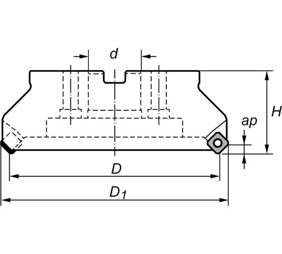 Корпус фрезы торцевой N150.D125/Z10 Norgau 022150125