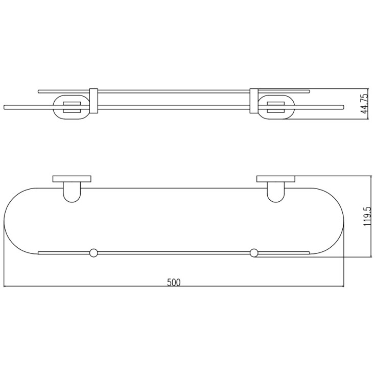 Полка Rav Slezak Yukon YUA0900/50CB 50 см хром, белый