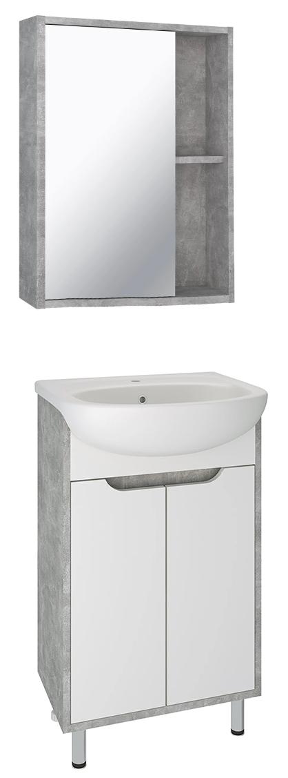 Мебель для ванной Руно Эко 50 см серый бетон