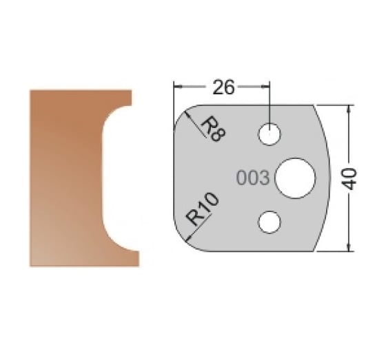 Нож мультисистема HSS галтель R8, 10 40x20x4 мм Dimar 3300340