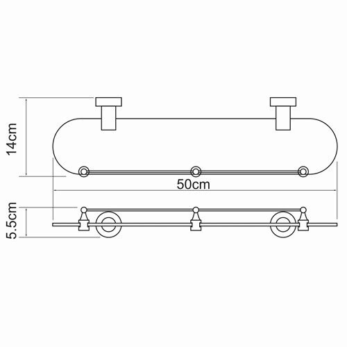 Полка WasserKRAFT Donau K-9444 с бортиком