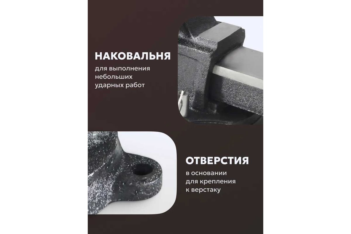 Тиски Forsage стальные усиленные поворотные с наковальней 4"-100мм F-6540904(47310)