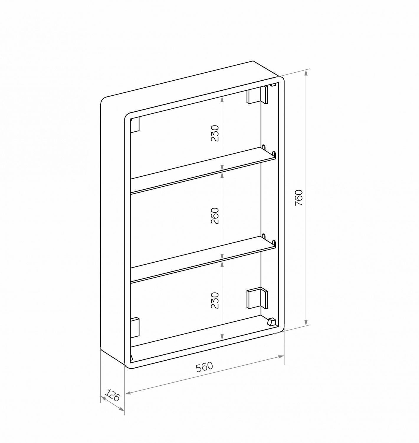 Зеркальный шкаф Art&Max Platino AM-Pla-600-800-1D-L-DS-F 60x80 с подсветкой