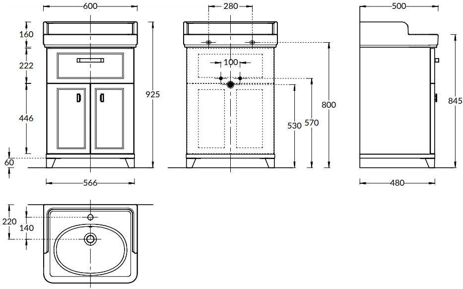 Мебель для ванной Kerama Marazzi Pompei New 60 см 2 дверцы, белый глянцевый