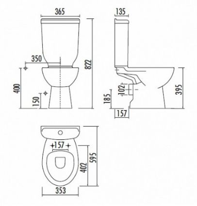 Бачок для унитаза Creavit Sedef SD420