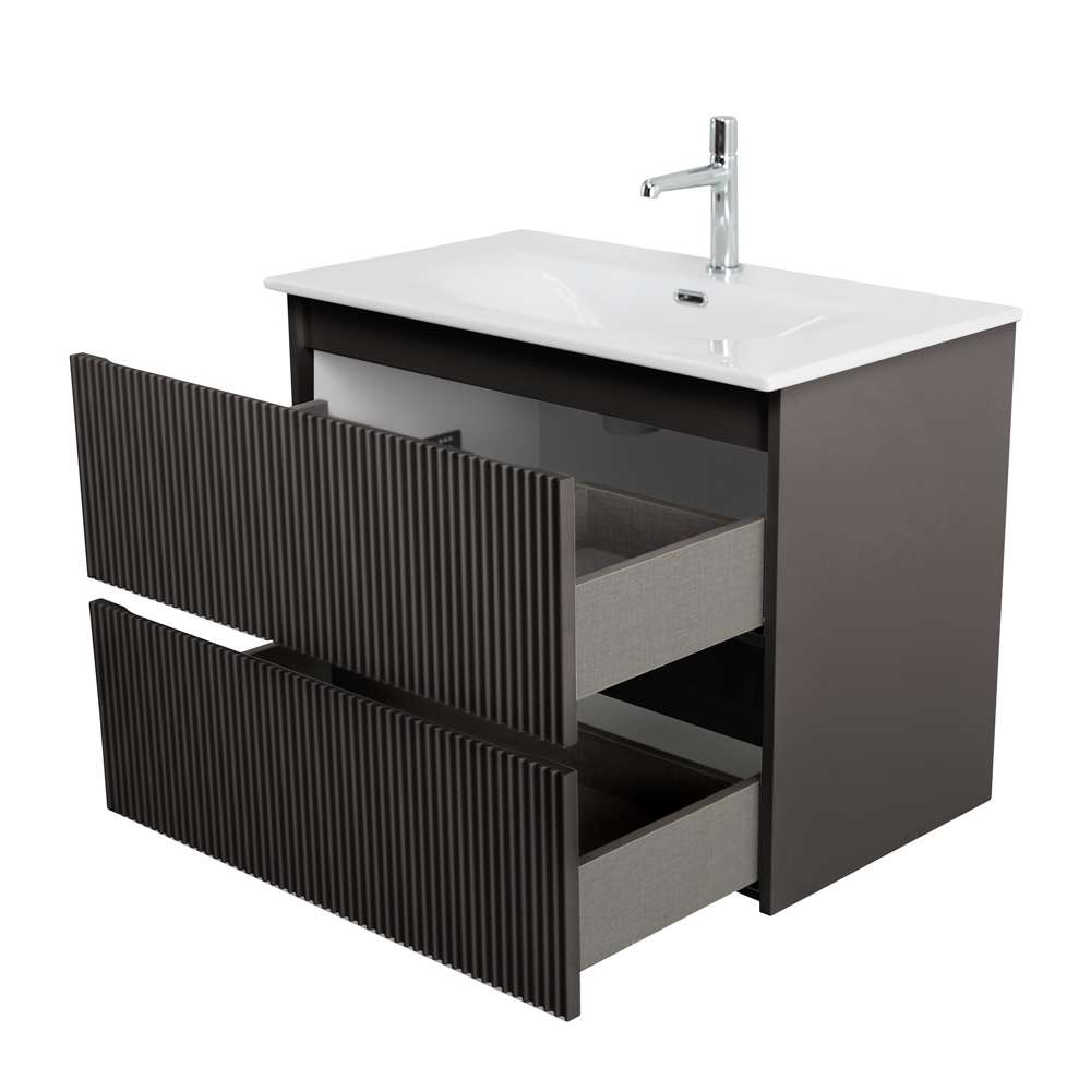 Тумба с раковиной BelBagno Uno 80 см Темно-серый матовый