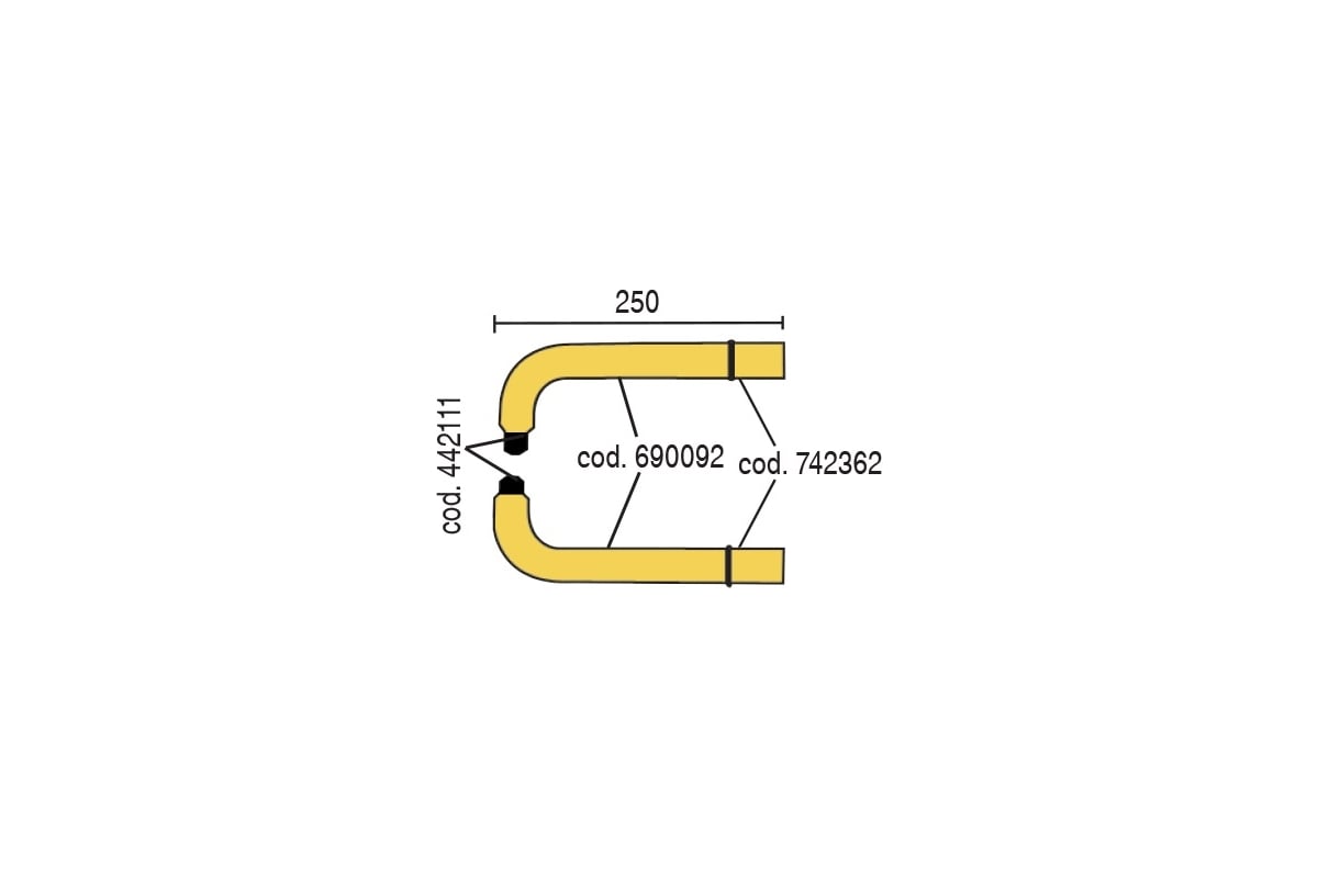Пара консолей с электродами 250 мм BlueWeld 803166