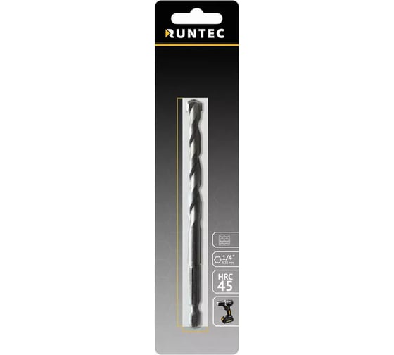 Сверло по бетону HRC45 8x120 мм, HEX RUNTEC RT-DC8