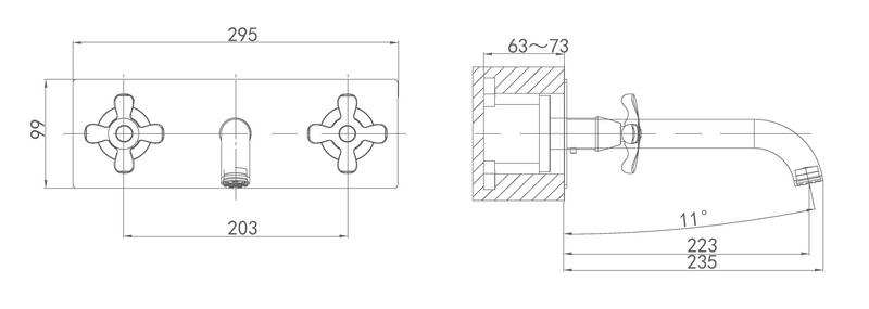 Смеситель для раковины D&K Hessen Lorsch DA1414401