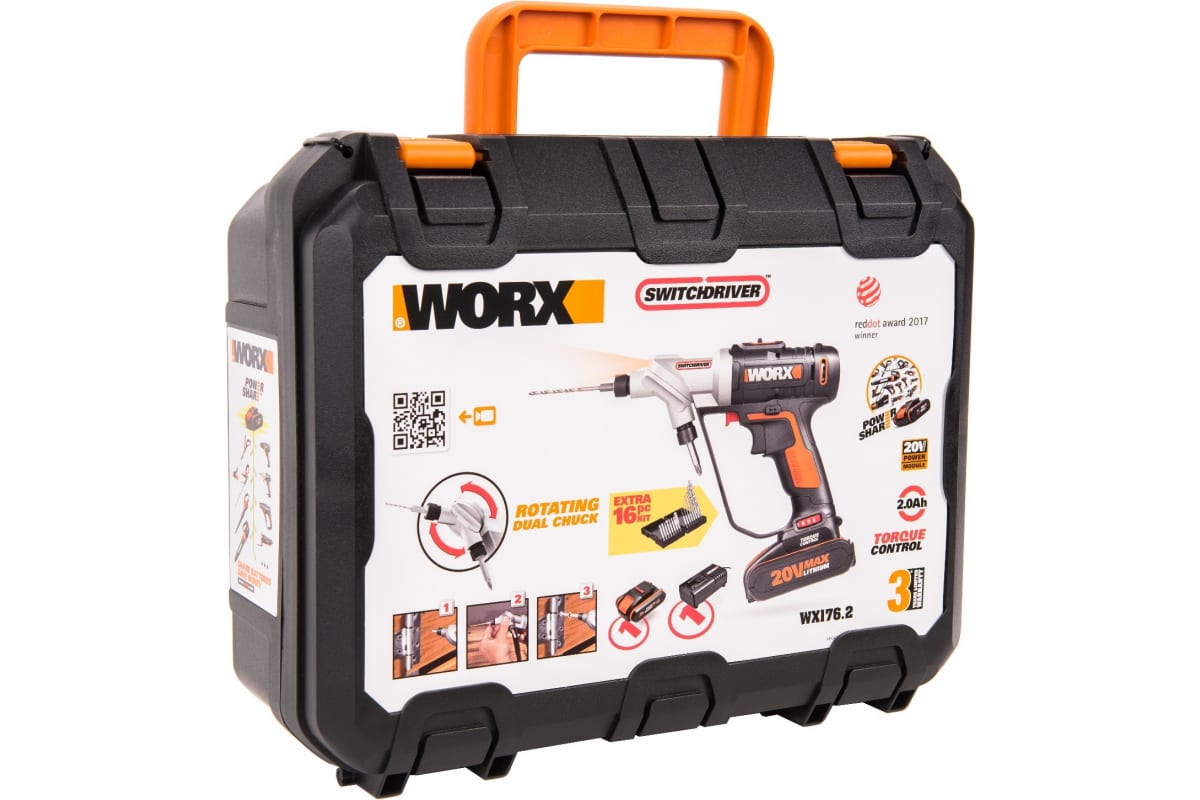 Аккумуляторная дрель-шуруповерт Worx Switchdriver WX176.2