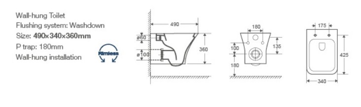 Подвесной унитаз Cerutti Vettore aria CT7190 безободковый, с микролифтом