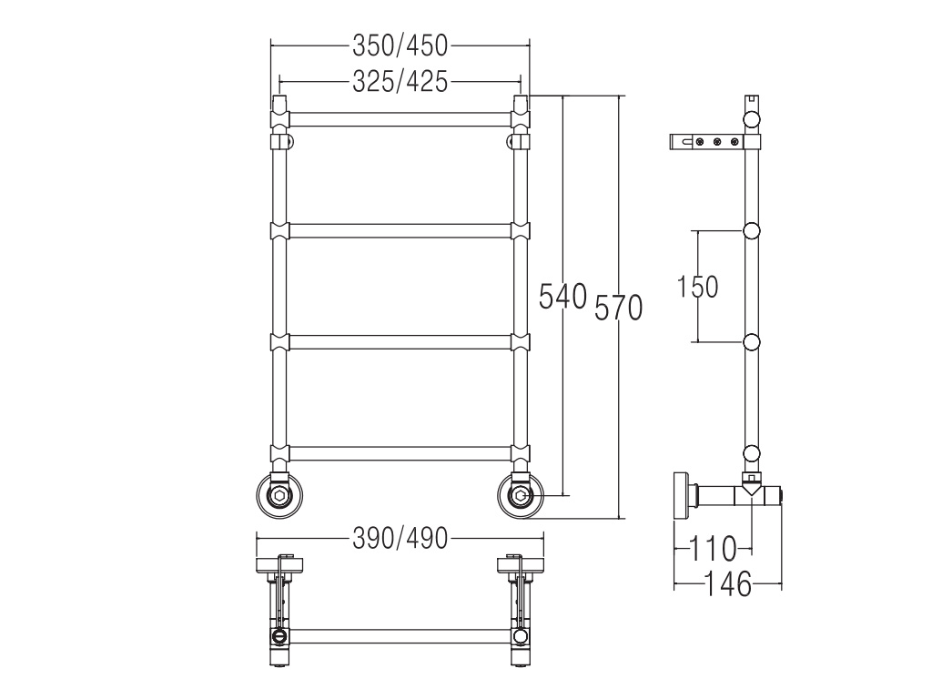 Полотенцесушитель водяной Margaroli Mini 3-442 хром