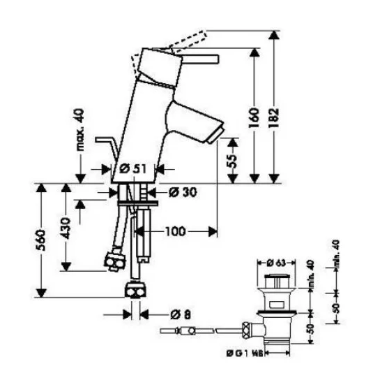 Смеситель для раковины Hansgrohe Talis S 32022000