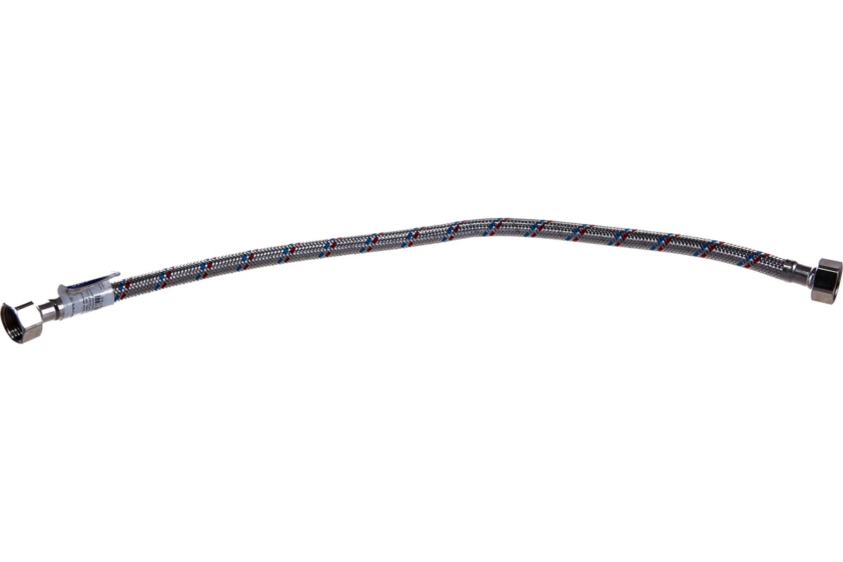 Подводка для воды СТМ сталь, 1/2", гайка-гайка, 50 cм CWFHF050