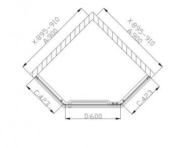 Поддон для душа Grossman Pragma PR-90D 90x90 пятиугольный